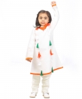 Tricolor Kurta With Churidaar And Duppatta